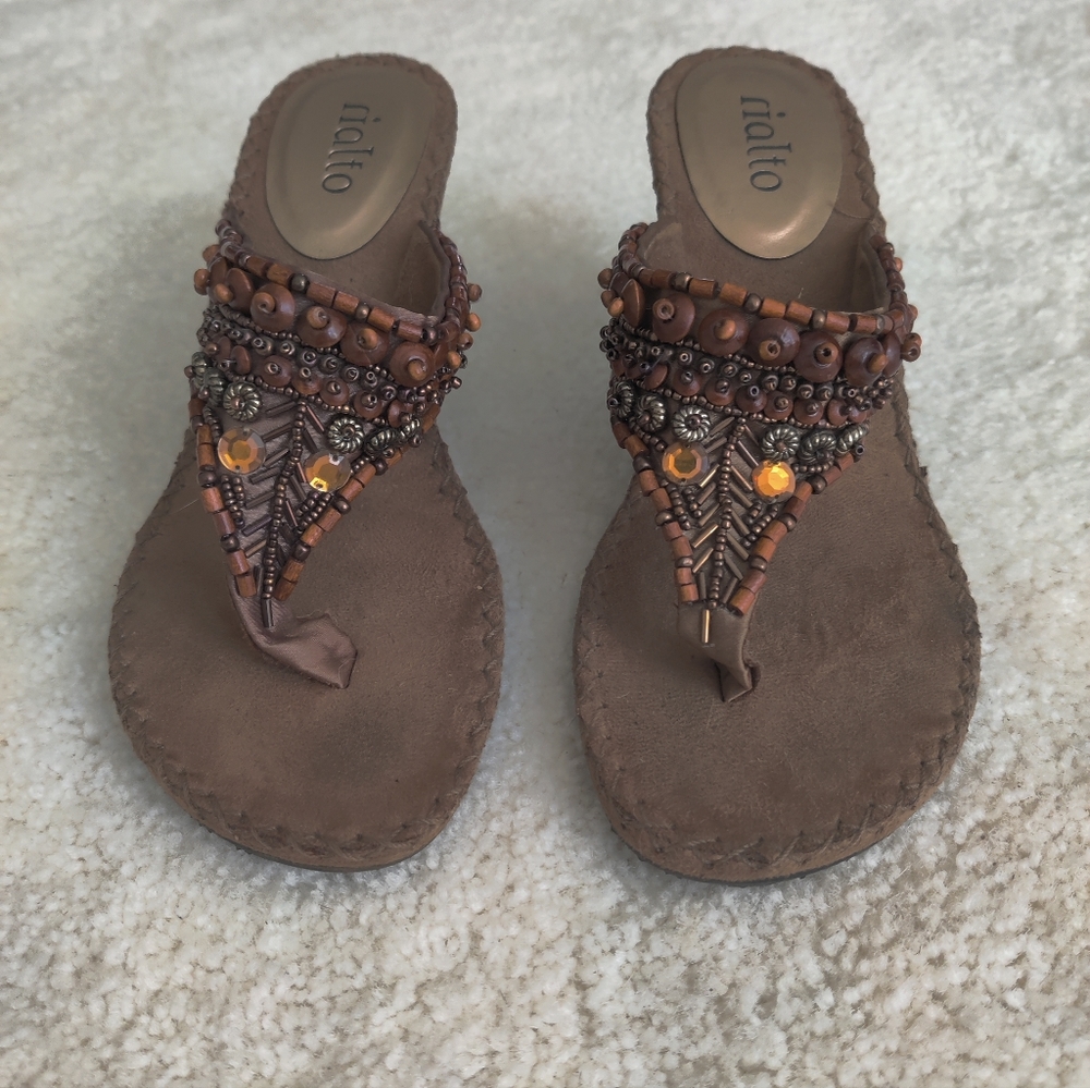 Brown summer heels